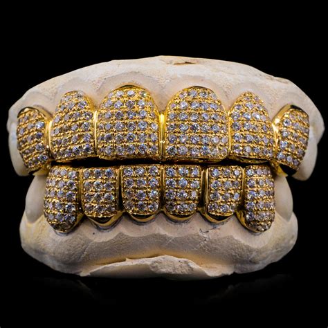 gold diamond dust grillz|diamond teeth grillz for men.